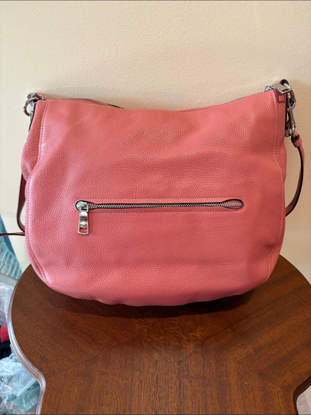 Coach Elle hobo bag  shoulder bag  satchel  pebble Leather dusty Rose/Silvertone